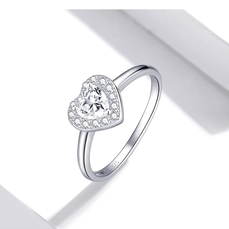 Ringe Mit Herzanhänger Weißgold