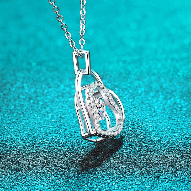 Halskette 2 Herzen Weißgold Und Gelbgold