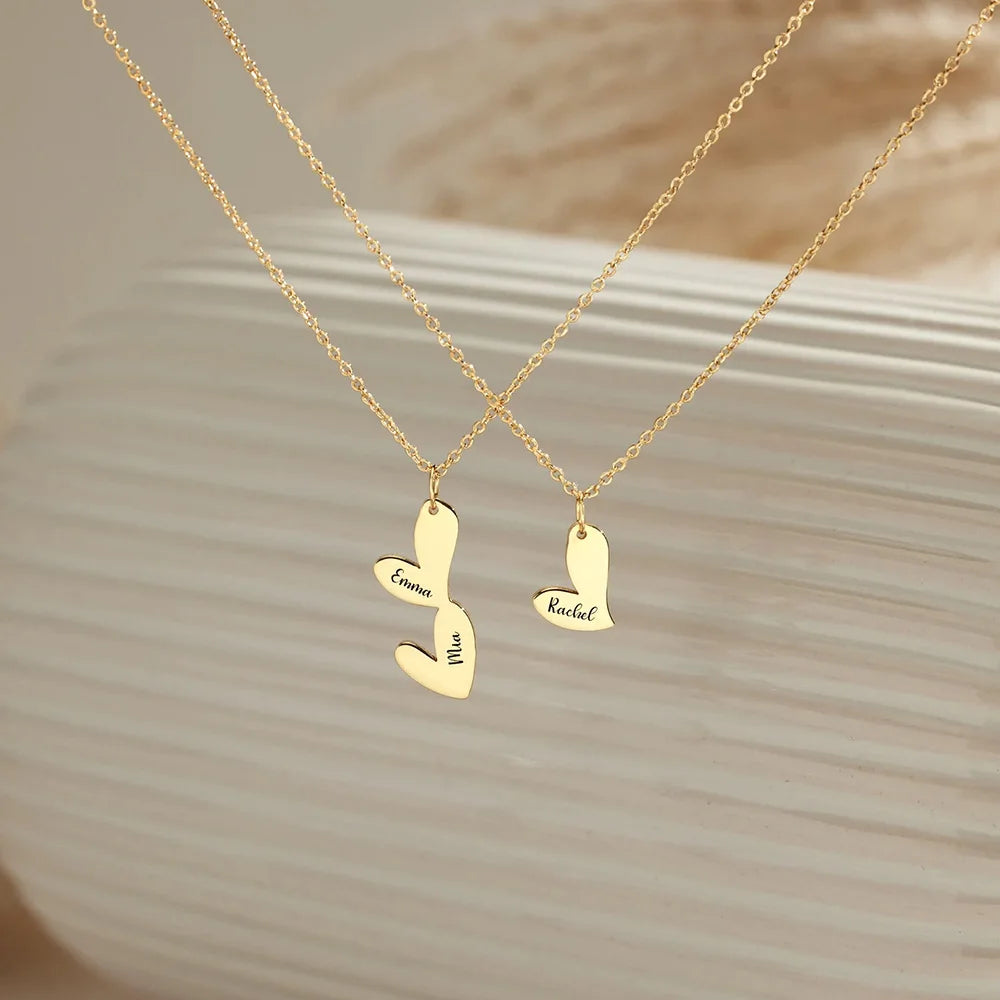 Personalized Gold Heart Necklace