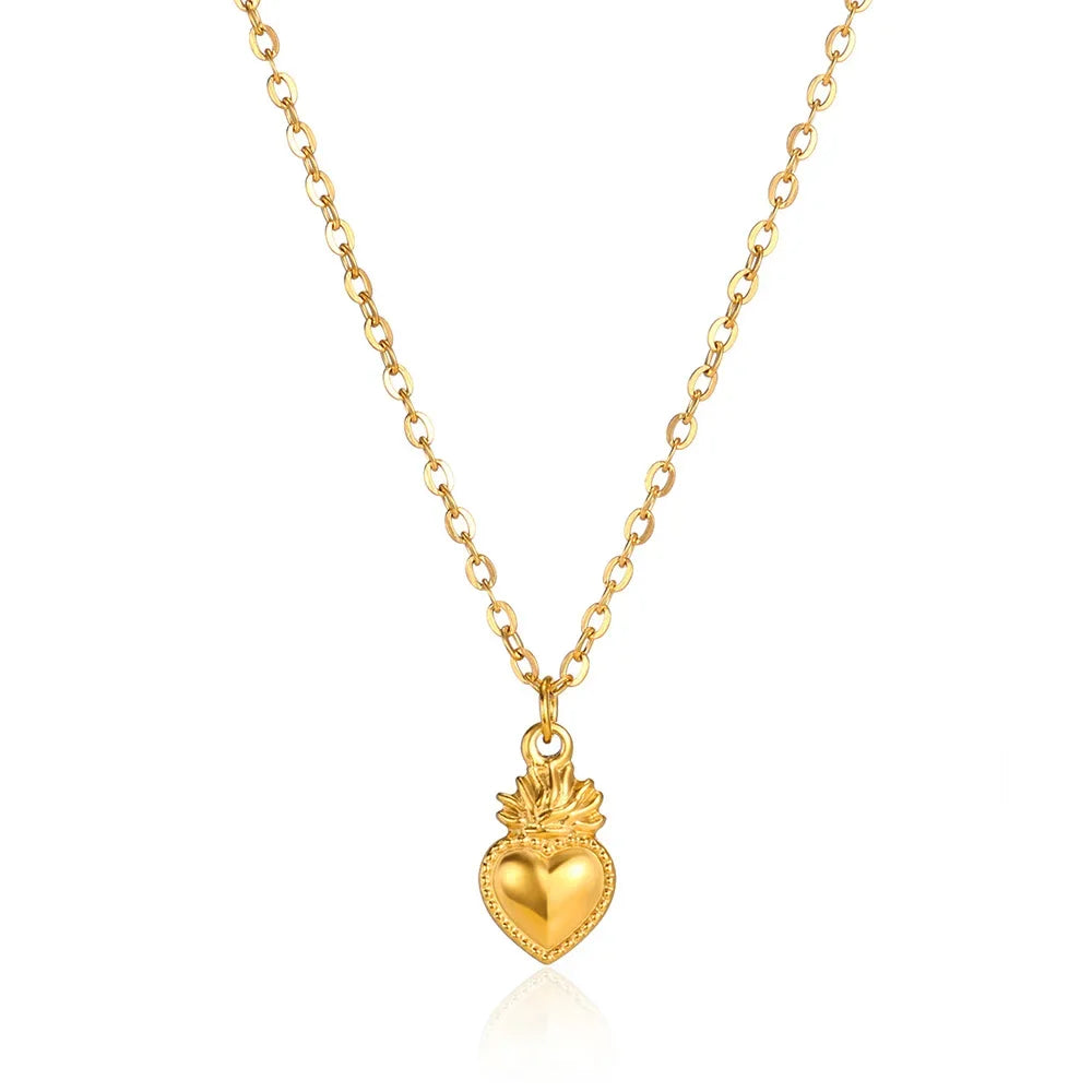 Sacred Heart Gold Necklace