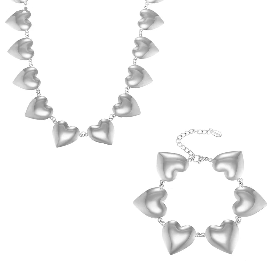 armband mit herzanhänger silber