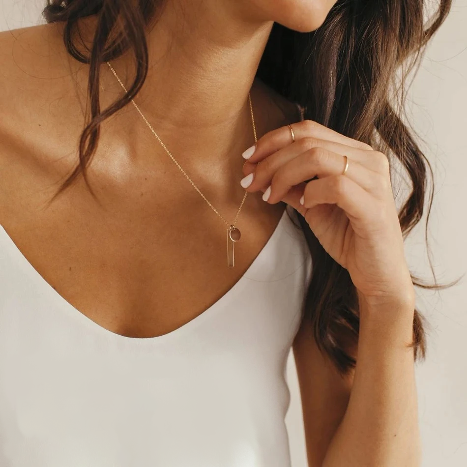 Gold Heart Necklace Engraved