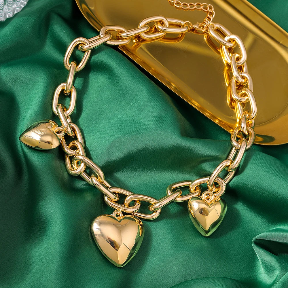 Kette Mit 3 Herzen Gold