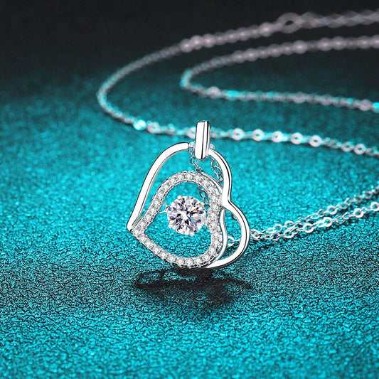 Halskette 2 Herzen Weißgold Und Gelbgold