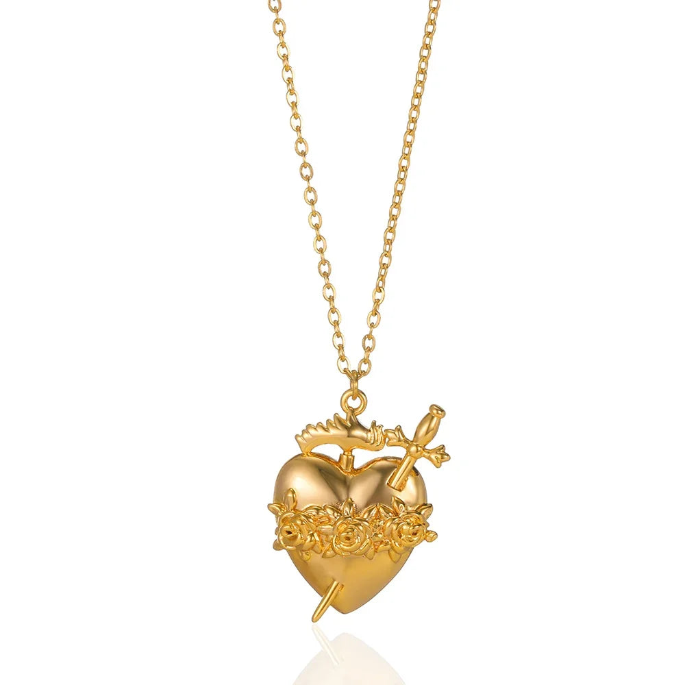 Gold Sacred Heart Pendant