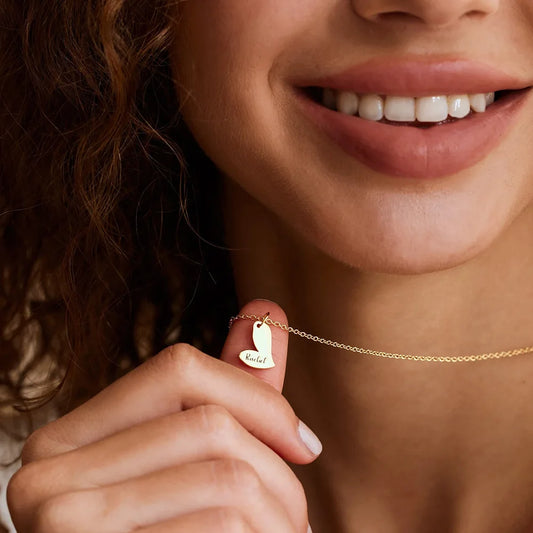 Personalized Gold Heart Necklace