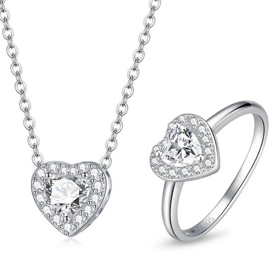 Ringe Mit Herzanhänger Weißgold