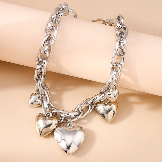 kette mit 3 herzen silber