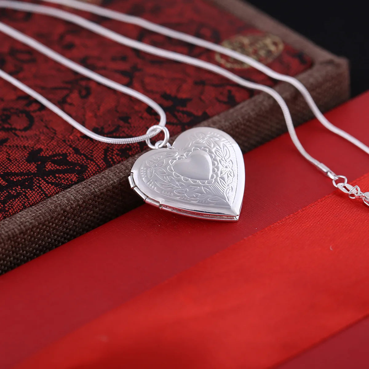 open heart pendant silver