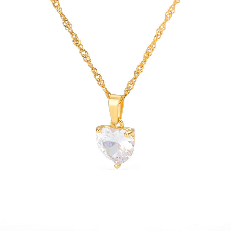 Gold Diamond Heart Necklace