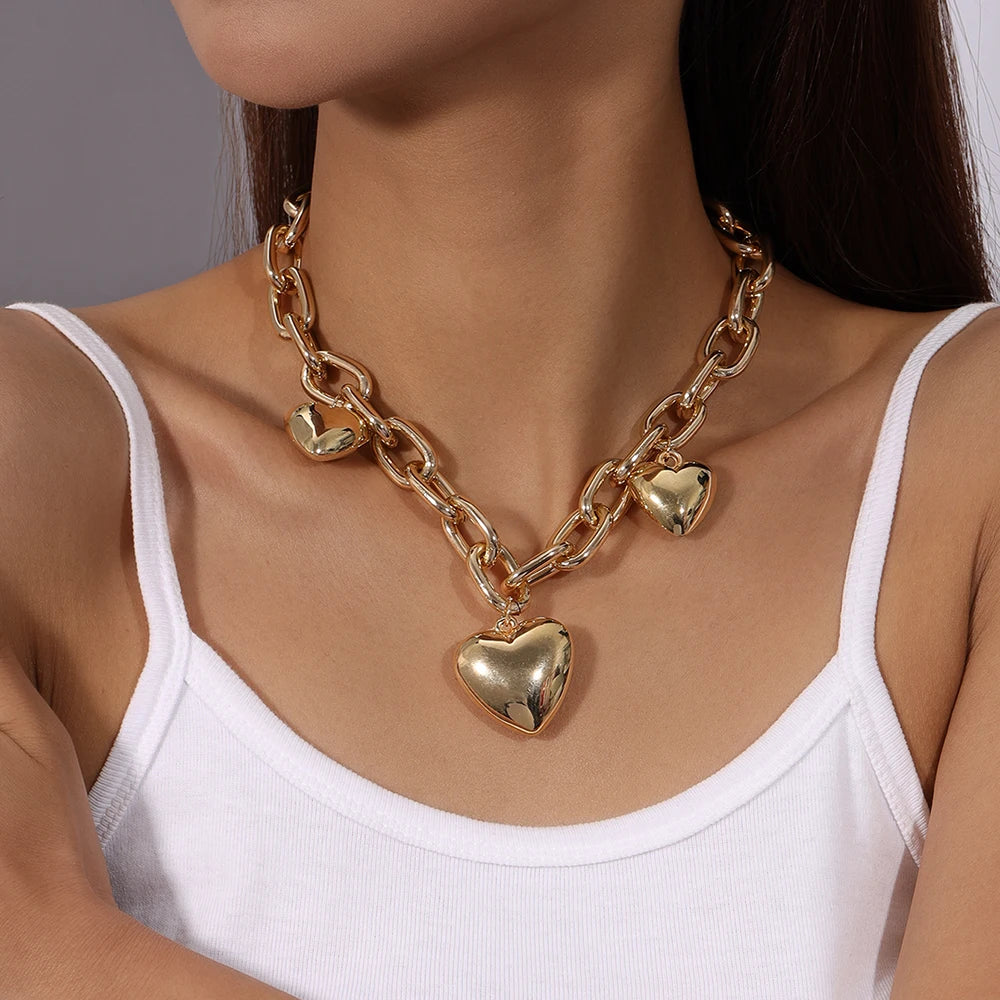 Kette Mit 3 Herzen Gold