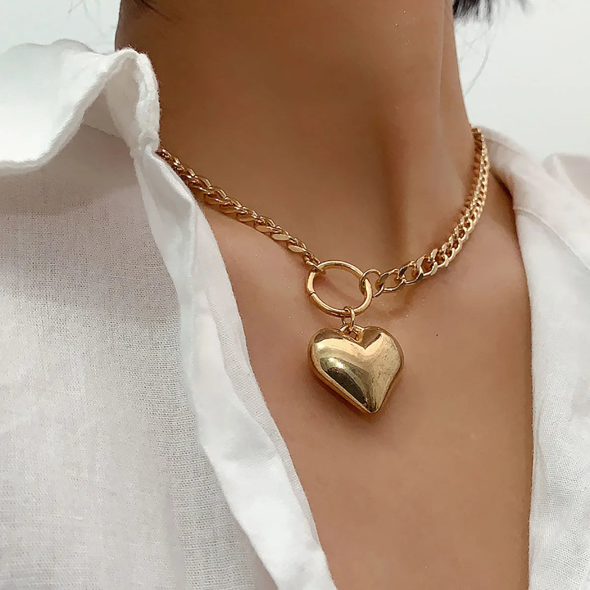 Big Gold Heart Necklace