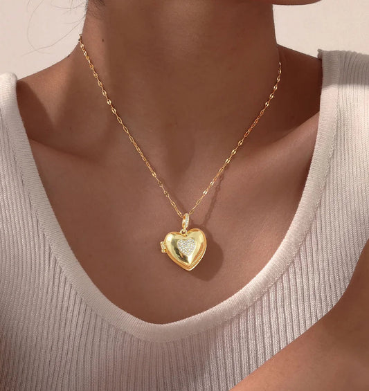 Herzkette Mit Bild Zum Aufklappen Gold