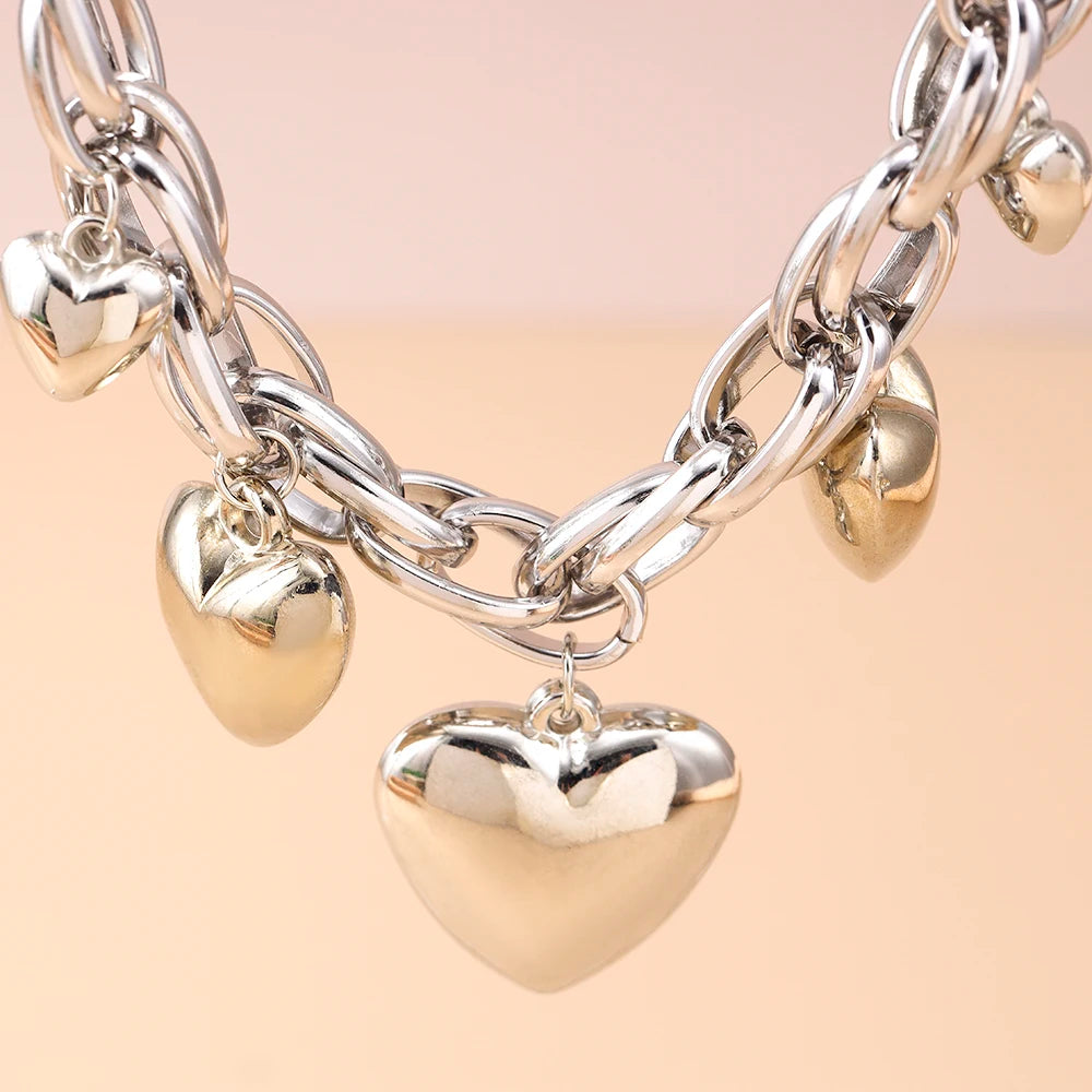 kette mit 3 herzen silber