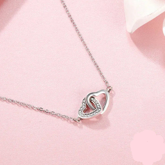 silberkette mit 2 herzen