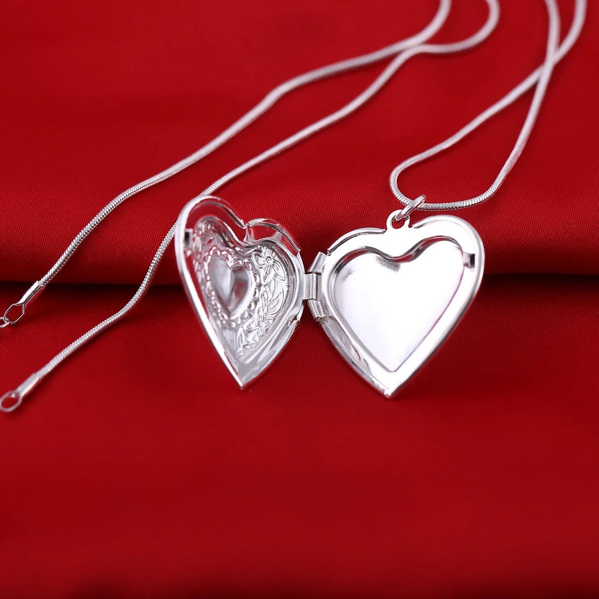 open heart pendant silver
