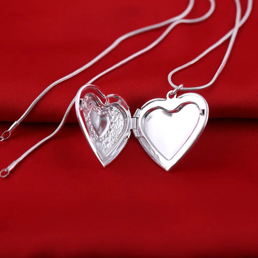 open heart pendant silver