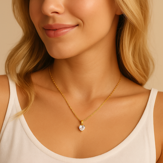 Gold Diamond Heart Necklace