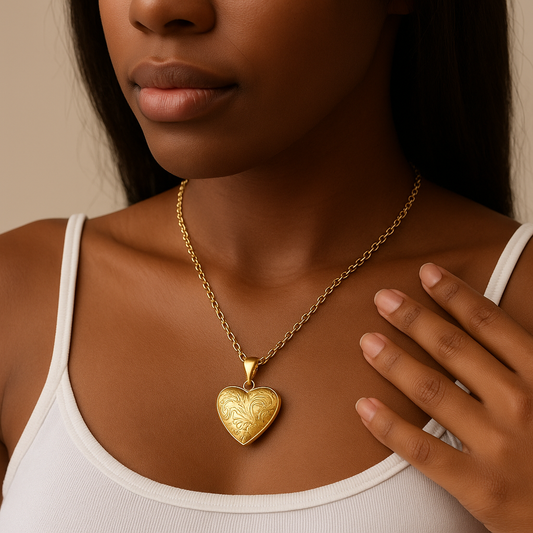 Gold Open Heart Necklace