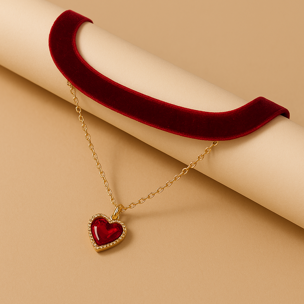Herz Anhänger Gold Mit Rubin