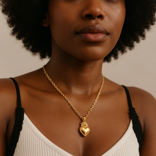 Sacred Heart Gold Necklace