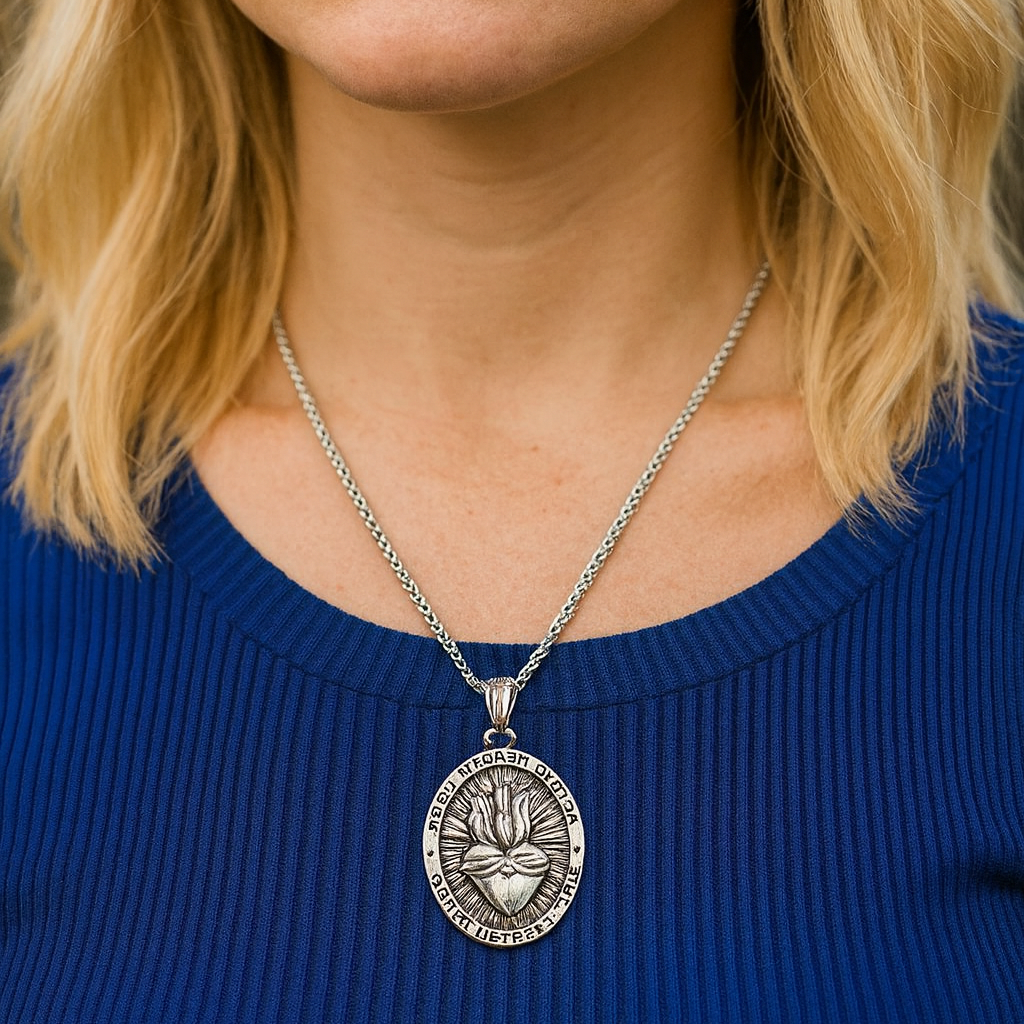 sacred-heart-pendant-silver